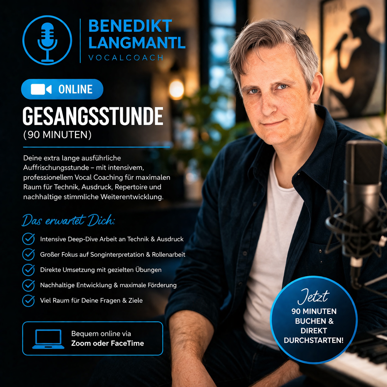 🌟 Online-Gesangsstunde (90 Minuten)
